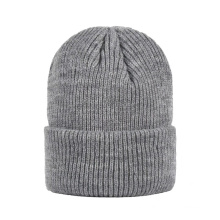 Wholesale Classic Solid-Colored Cuffed Knit Beanie Hat Super Soft Knitted Hats for Winter